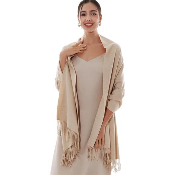 RIIQIICHY Winter Scarfs for Women Pashmina Shawls Wraps for Evening Dresses - Picture 5 of 7